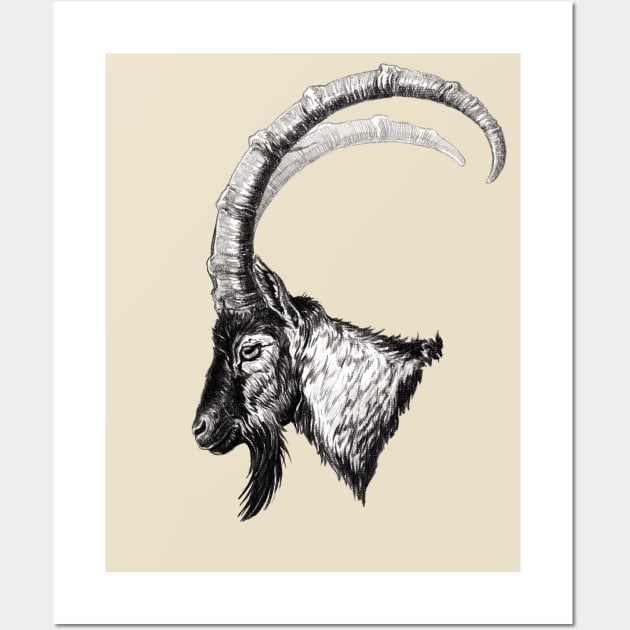 Bezoar Ibex Wall Art by SakalDesign